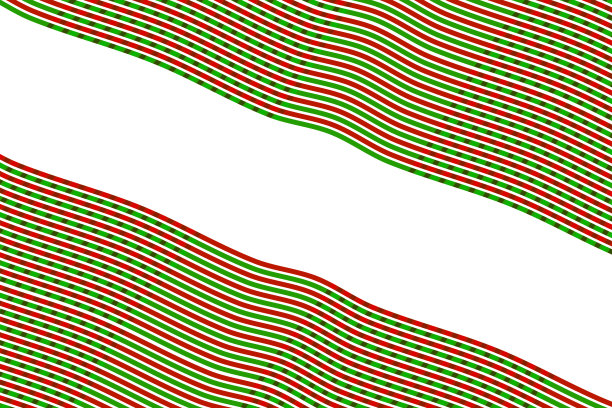 格纹圣诞彩带节日包装纸绿红白图案插画图片下载