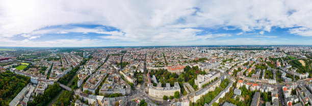 德国柏林Schoneberg的无人机全景图图片下载