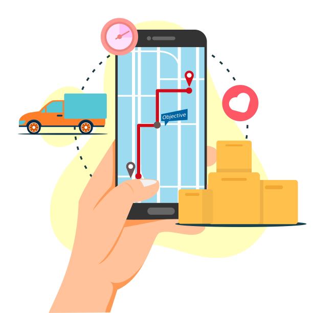 应用程序设计模板的交付跟踪矢量图片下载