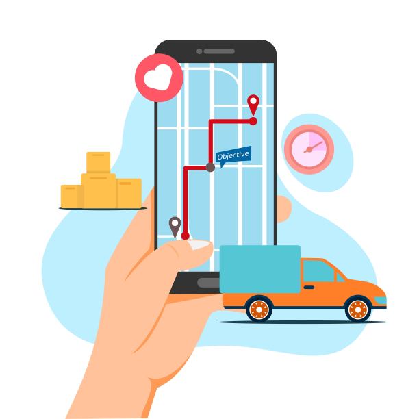 应用程序设计模板的交付跟踪矢量图片下载