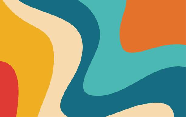 抽象流体背景图案在彩色形状设计。现代复古设计风格的海报，传单，墙纸和复制空间图片下载