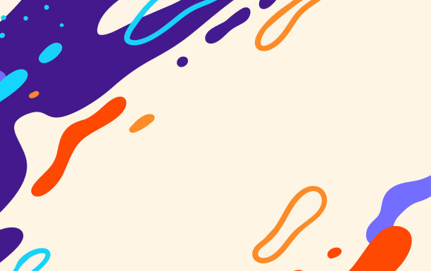抽象流体背景图案在彩色形状设计。现代复古设计风格的海报，传单，墙纸和复制空间图片下载