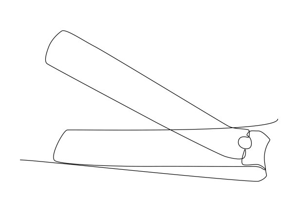 指甲剪的连续线条图。细线插图矢量概念。创意想法。图片下载