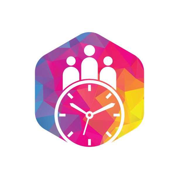 人们的时间标志。时间成功运行状况标志图标向量。图片下载