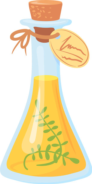 油瓶与草药新鲜天然健康液体图片下载