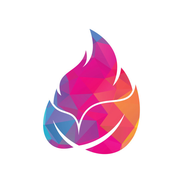 叶火矢量标志设计模板。图片下载