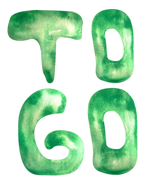 去水彩手写铭文图片下载