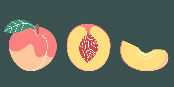 完整的切好的桃子。图片下载