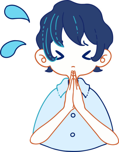 一个人绝望地道歉和绝望地寻求帮助的矢量插图图片下载