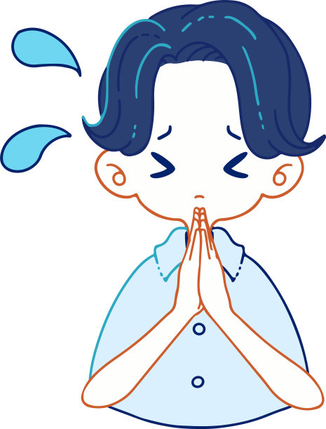 一个人绝望地道歉和绝望地寻求帮助的矢量插图图片下载