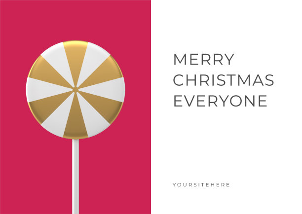 高级圣诞快乐扭曲棒棒糖贺卡模板逼真的3d图标矢量图片下载