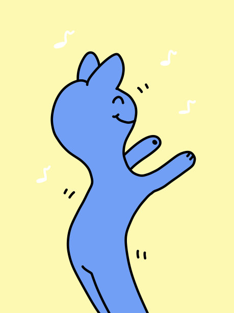 黄色背景上可爱的怪物卡通图片下载