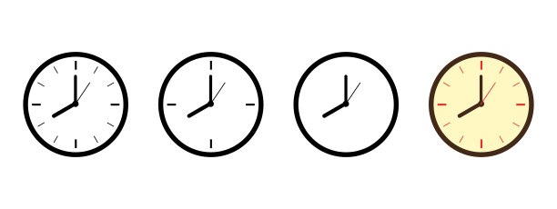 手表。秒表。一套时钟和秒表。向量。图片下载