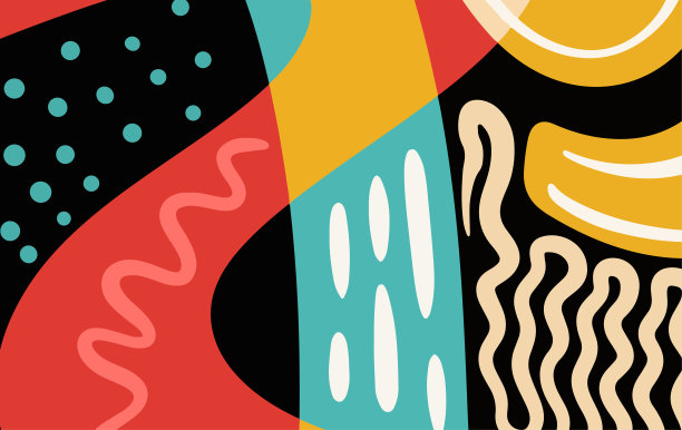 抽象时尚的民族风格背景设计。复古的现代插画轮廓笔画图案图片下载