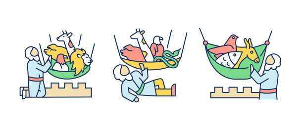 皮特视觉未清洗的动物RGB颜色图标设置图片下载