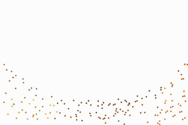 金色星星魔法圣诞框架在白色。星尘边境背景。节日的概念图片下载
