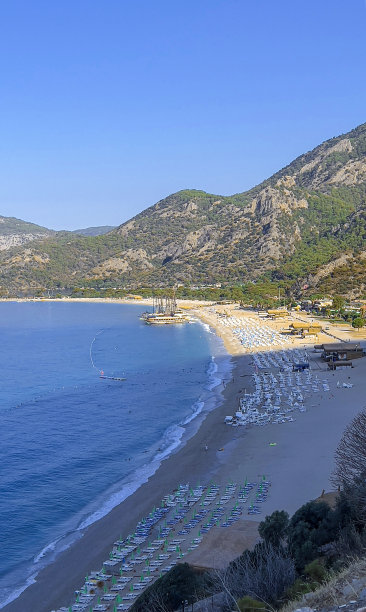 奥鲁德尼兹的海滩度假胜地。蓝泻湖。火鸡图片下载