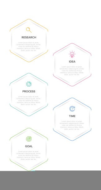 带有图标和5个选项或步骤的垂直信息图表设计。细线。信息图的业务概念。可用于信息图形，流程图，演示文稿，移动网站，印刷材料。图片下载