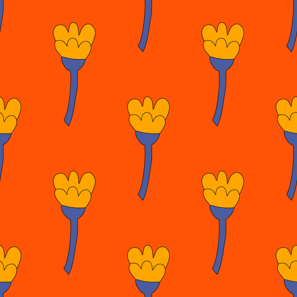 方形矢量无缝图案-嬉皮风格的花朵。1970年的良好氛围。时髦时髦的1980年雏菊花。1960年迷幻点缀。夏天植物回来。花秋秋天真社交媒体模板图片下载