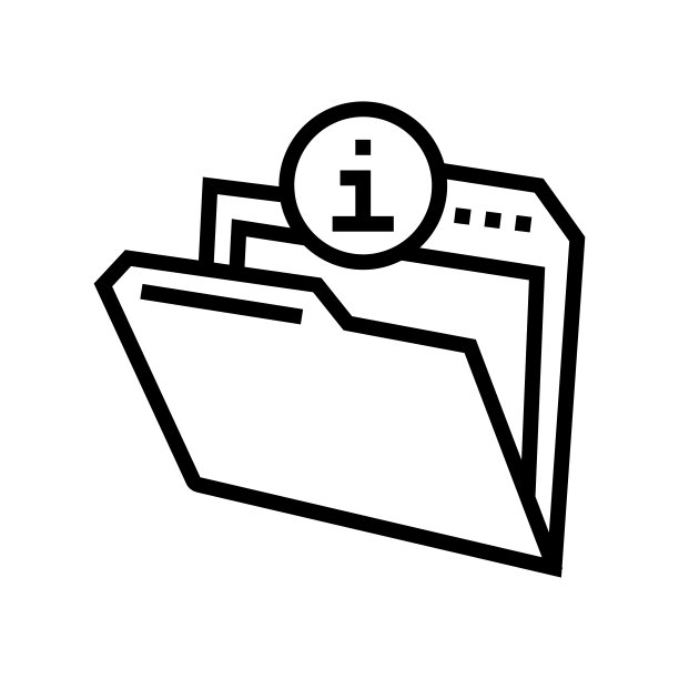 信息文件夹行图标矢量插图图片下载
