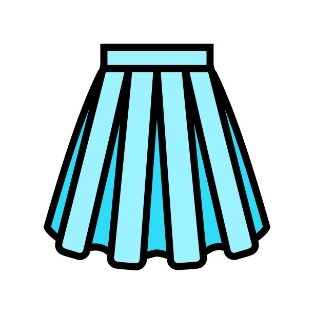 盒子褶裙颜色图标矢量插图图片下载