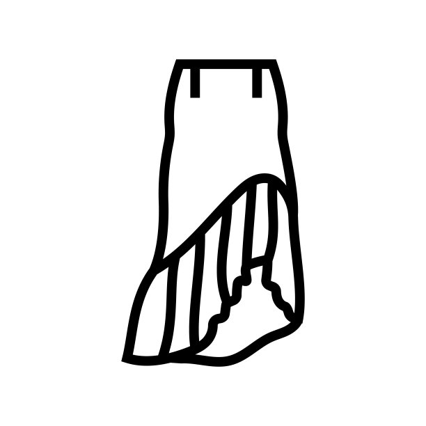 不对称的裙子线图标矢量插图图片下载