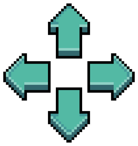 像素艺术视频游戏方向箭头按钮，方向键矢量图标为8位游戏图片下载