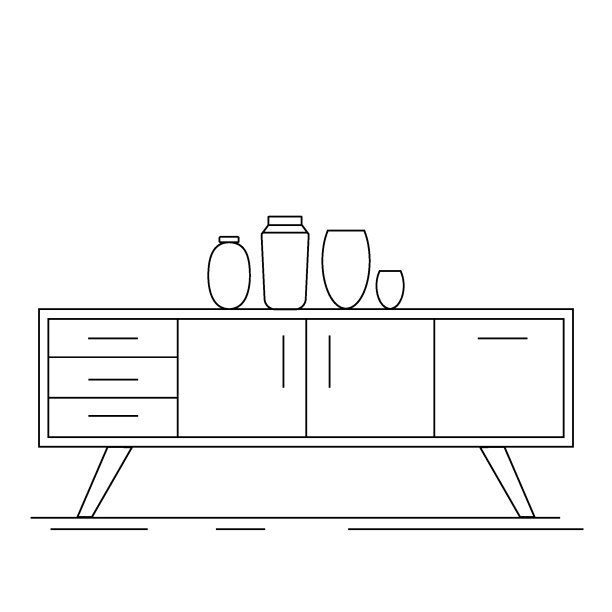 现代家具。抽屉柜，衣柜。图片下载