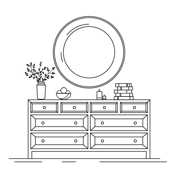 女生用的五斗柜。图片下载