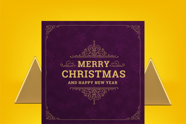 紫色复古圣诞贺卡皇家古董设计矢量素材图片下载