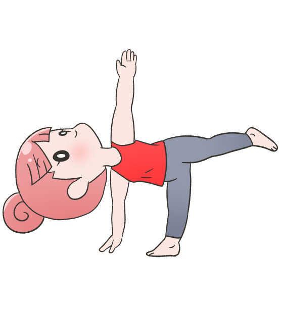 女子在瑜伽半月姿势插图图片下载