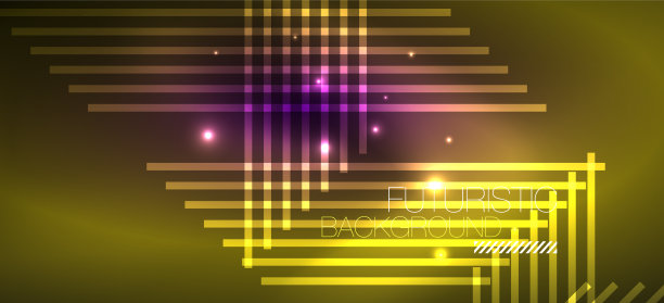 背景霓虹发光的线条和几何形状图片下载