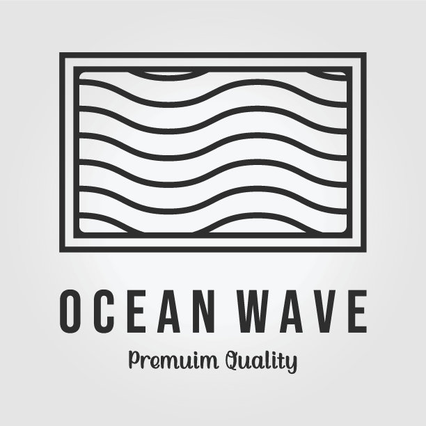 徽标平滑波图标标志线艺术插画矢量设计图片下载