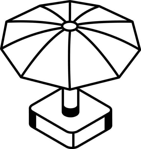 可定制的遮阳伞线性图标图片下载