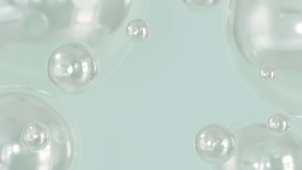 抽象的液体圆与间距覆盖银色背景图片下载