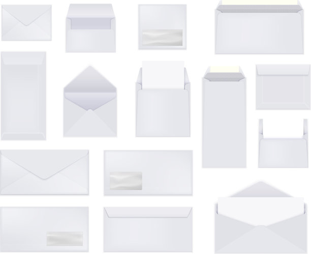 白色信封写实套装图片下载