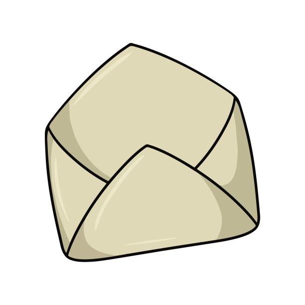 大型老式开空信封，信件，卡通风格的矢量图片下载