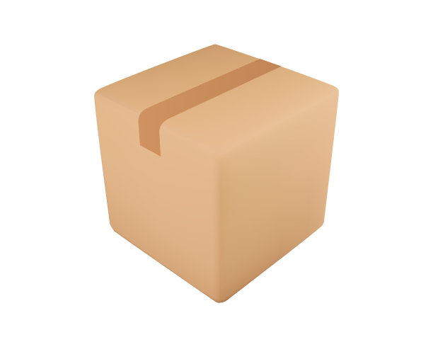 纸板或纸盒逼真的送货箱图片下载