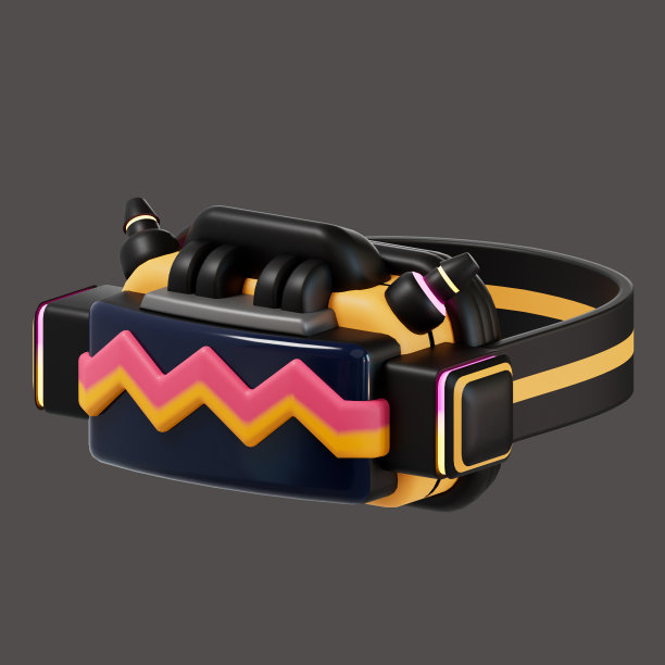 VR设备可爱的黄色与众不同。三维渲染图片下载