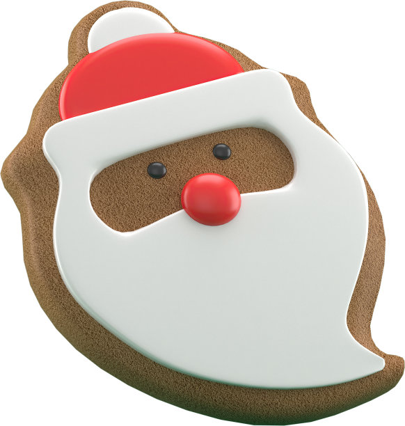 3d渲染圣诞或新年元素背景装饰饼干和糖果。五颜六色的节日礼物。现代设计。孤立的插图。图片下载