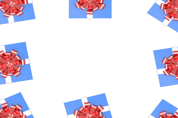 3d渲染资产为圣诞节或新年元素背景装饰彩色gif框。给节日的礼物。现代设计。孤立的插图图片下载