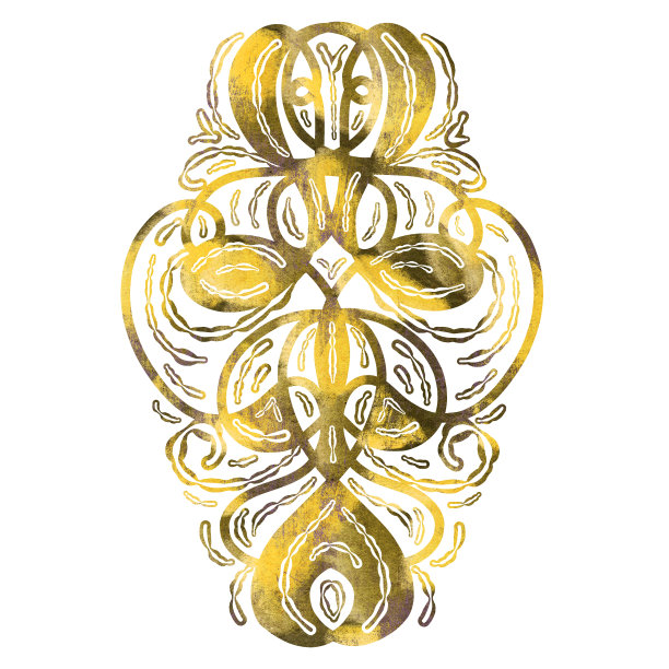 金色的图案。孤立在白色背景上的设计元素。图片下载