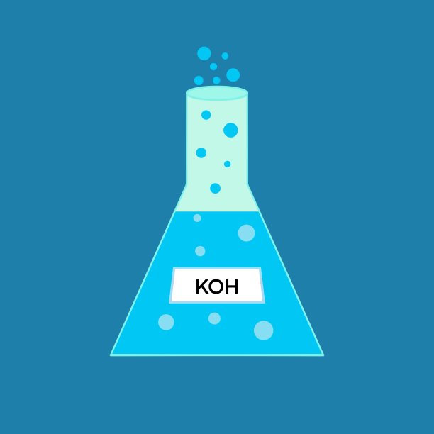 插图，玻璃中的氢氧化钾，实验室和工业中的化学物质图片下载