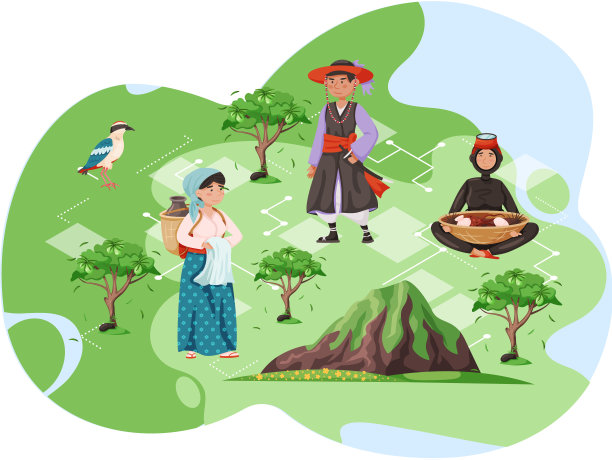 济州岛旅游地图矢量插图。平面设计的吸引力。韩国的绿岛图片下载