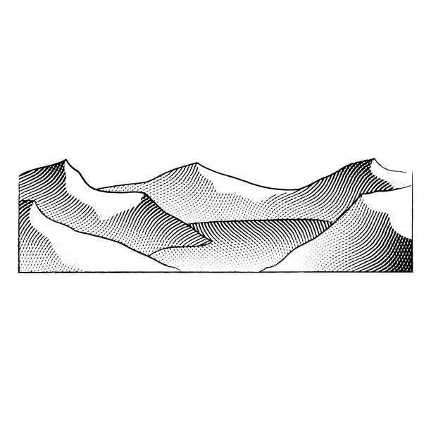 刻划板上的山湖插图图片下载