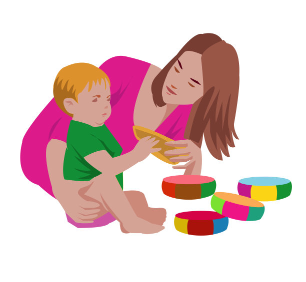 可爱的宝宝和他的妈妈图片下载