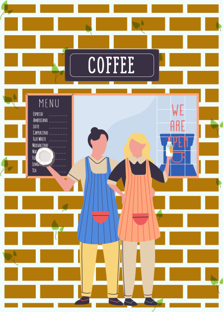 咖啡店，街头咖啡馆与菜单板和开放的窗口展示，家庭企业餐厅图片下载