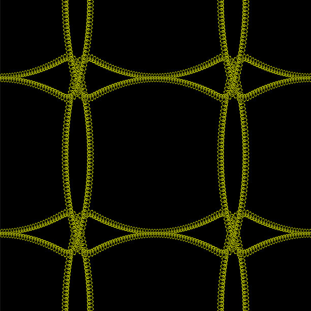 金色无缝图案与手绘链。完美的壁纸，网页背景，表面纹理，纺织品。隔离在黑色背景上图片下载