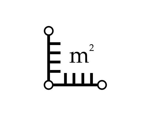 图标地块面积以平方米分隔在白色上图片下载