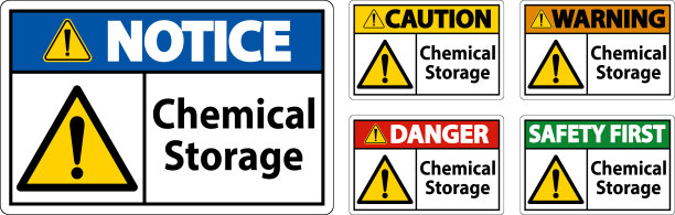 白色背景的化学储存符号标志图片下载